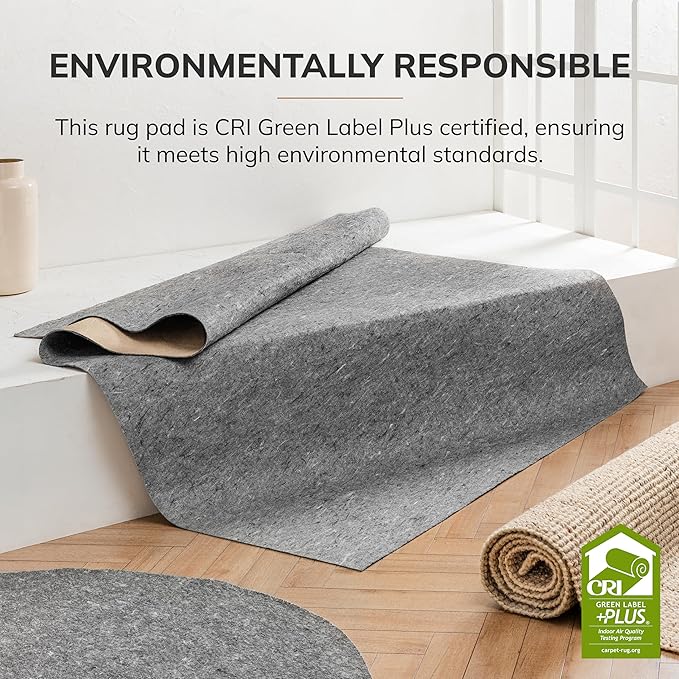 Anji Mountain 8' x 8' Universal Non-Slip Rug Pad - Area Rug Grip & Floor Protector Mat - Cushioning Underlay Pad for Hardwood Floors - Anti-Slip Under Rug Pad Mat, Round