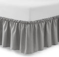 Bed Skirt Twin/Twin XL Bed Skirt Wrap Around Ruffled Box Spring Cover, Easy Install, Washable 15" Drop Elastic Dust Ruffle by Casual Living, 39-inch x 75-inch, Grey