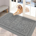 FONEYI Indoor Door Mat, Front Back Door Mat 20"x32" Non-Slip Rubber Backing Door Rug, Machine Washable Entry Rug, Low Profile Absorbent Dirt Trapper Doormat Inside Floor Mats for Entryway, Light Grey