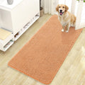 OLANLY Dog Door Mat for Muddy Paws 47x24, Absorbs Moisture and Dirt, Absorbent Non-Slip Washable Doormat, Quick Dry Chenille Mud Mat for Dogs, Entry Indoor Entryway Carpet for Inside Floor, Orange