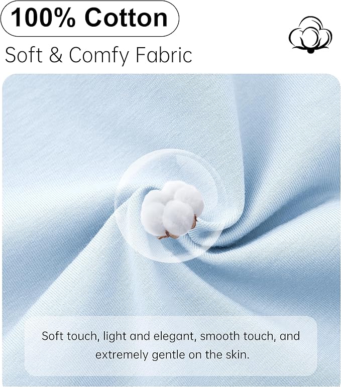ANLIQI Women's 100% Cotton Robes Long Zipper Front House coats 3/4 Sleeve Bathrobes Lightweight Full Length Robe with Pockets