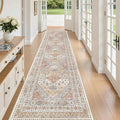 zesthome Washable Runner Rug 2.5x10 - Stain Resistant Entryway Rug,Ultra-Thin Kitchen Rugs, Anti Slip Backing Runner Rugs for Entrance Laundry Room Indoor Hallway (Orange,2.5'x10')