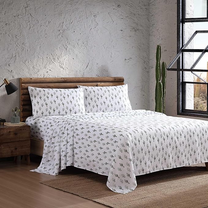 Wrangler - Twin Bed Sheets, Ultra-Soft & Lightweight Bedding with Matching Pillowcase, Lightweight Bed Set for All Season Comfort, Oeko-Tex Certified (Cacti Green)