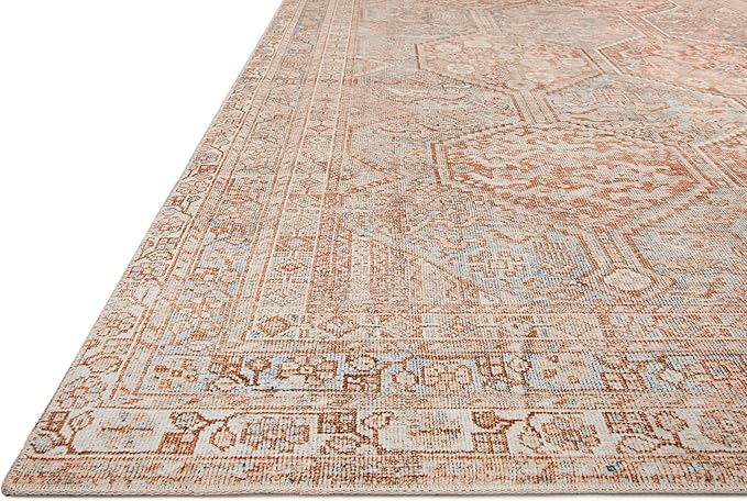 Loloi Chris Loves Julia Jules Collection JUL-04 Tangerine/Mist 2'-6'' x 12'-0'', .13" Pile Height, Runner Rug