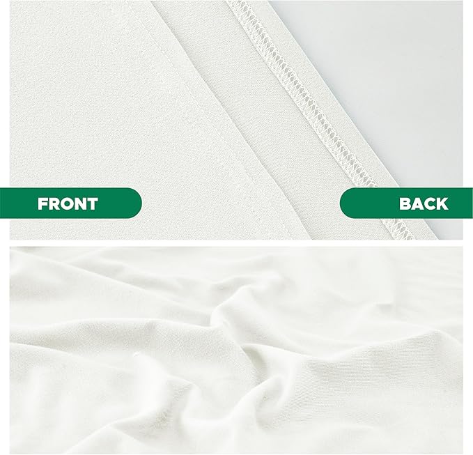 Biscaynebay Decorative Box Spring Covers King & Cal King Size, Ivory Luxurious Jersey Knitting Stretchy Wrap Around 4 Sides Bed Skirts for Home/Hotels, Easy Fit Wrinkle Free Machine Washable