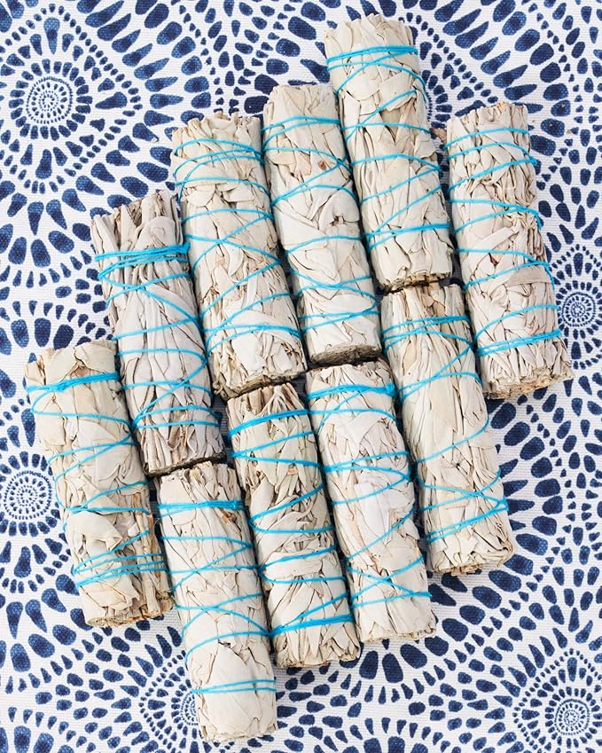 50 White Sage Smudge Sticks 4" ~ Sustainably Harvested ~ for Cleansing & Smudging with Instructions (4" 50 Pack)