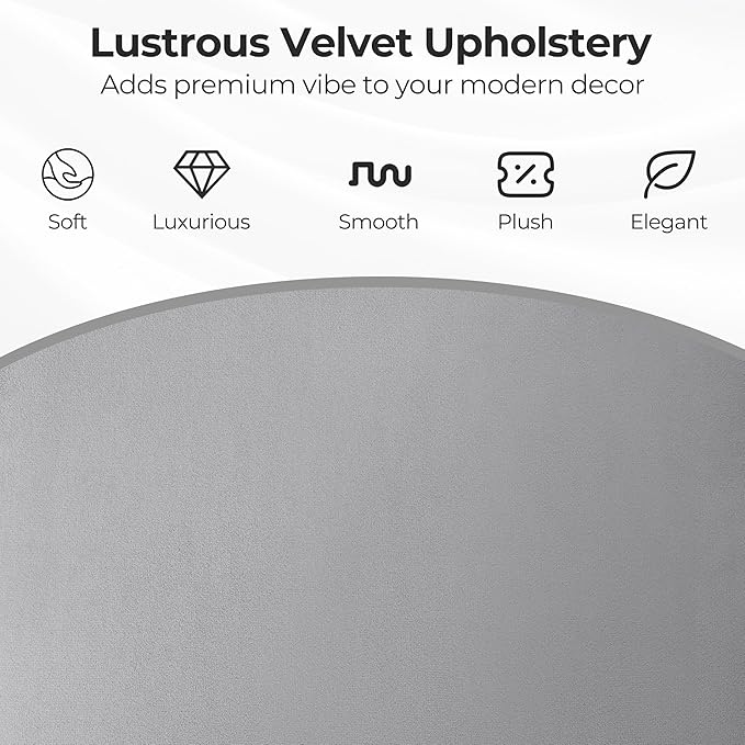 Zouron Mid Century Modern Swivel Accent Chair with Gold Metal Legs, Upholstered Swivel Chair No Wheels, Side Accent Arm Chair Vanity Chair for Small Space Home Office Living Room Bedroom, Grey