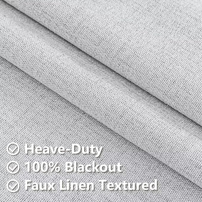 100% Blackout Curtains for Bedroom Room, Custom Curtains Blackout Thermal Insulated 1 Panel, Grommet Light Blocking Drapes for Bedroom Windows Luxury Decor(Custom Size,Off-White