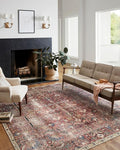 Loloi Chris Loves Julia Jules Collection JUL-01 Merlot/Multi 2'-6'' x 12'-0'', .13" Pile Height, Runner Rug