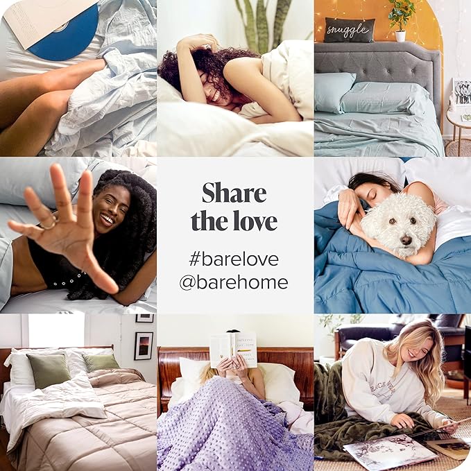 Bare Home Bedding Duvet Cover Extra Long Size - Premium 1800 Super Soft Collection - Lightweight - Soft Textured Duvet Cover (Twin/Twin XL, Stripe - Heathered Midnight Blue)