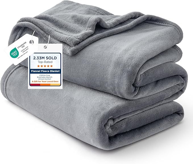 Bedsure GentleSoft Fleece King Size Blankets for Bed Grey - Soft Lightweight Plush Cozy Fuzzy Luxury Warm Winter Blanket Microfiber, Room Home Decor Gifts for Women and Men, 108x90 inches