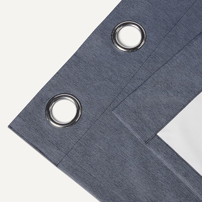 Amazon Basics 100% Blackout Curtains with Grommets, 2 Panels, 52 x 96 Inches, Navy