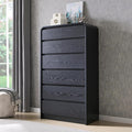 Modern 7 Drawers Dresser for Bedroom, 55" Tall Dressers & Chest of Drawers w/Curved Profile Design, Wood Mid Century Vertical Storage Dressers Organizer for Bedroom, Living Room, Black