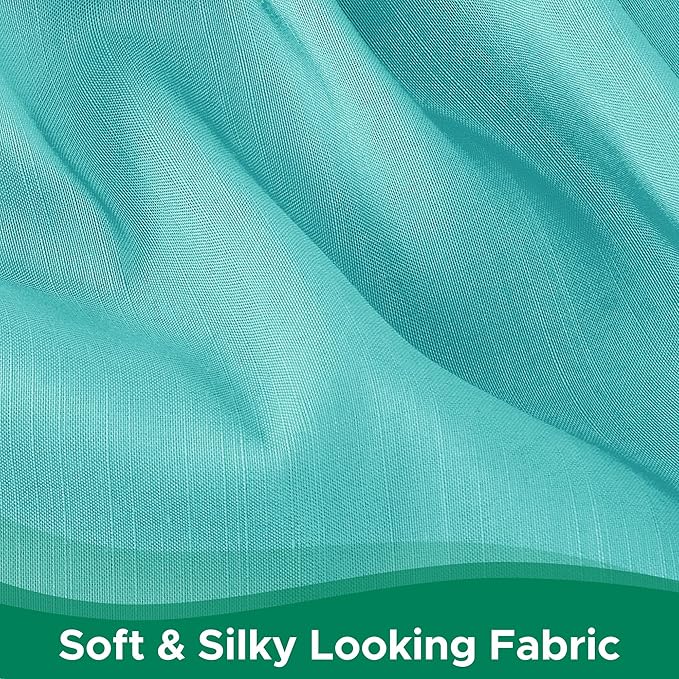 Biscaynebay Wrap Around Bed Skirts for King & Cal King Beds 18" Drop, Aqua Adjustable Elastic Dust Ruffles Easy Fit Wrinkle Resistant Silky Luxurious Fabric Machine Washable