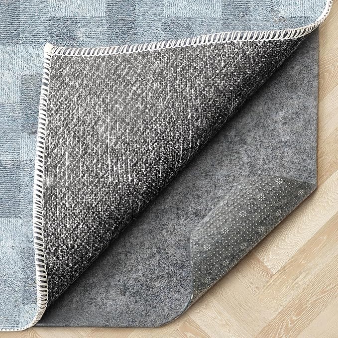 Felt Rug Pad with Gripper Dots, 3x5 Ft Non-Slip Rug Underpad with PVC Backing, 1/6" Thick Cushioned Carpet Pad Gripper for Hardwood Floors, Vinyl & Tile, Under Rug Padding Floor Protection