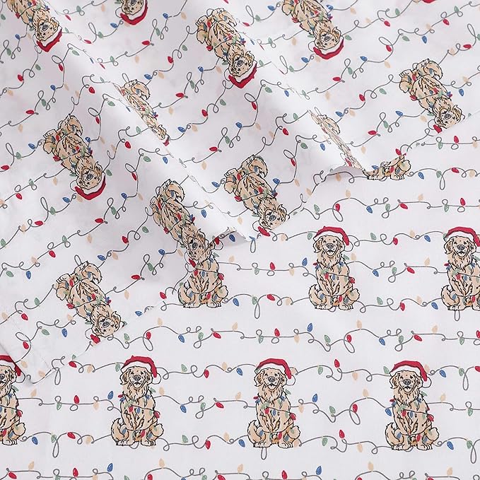 Tommy Bahama - Queen Size Sheet Set, Crisp & Cool Cotton Percale Bedding with a Smooth Lightweight Feel, 4 Piece Holiday Bed Sheets with Matching Pillowcases (Wrapped Up Red)