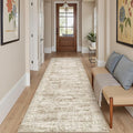 Runner Rug 2'x10' Washable Non-Slip Runner Rugs for Kitchen Bathroom Laundry Room Brown Vintage Floor Carpet Runners for Hallway Entryway