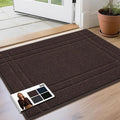 JSEI Entryway Rugs Doormat 24"x36", Non-Slip Dirt Trapper Door Mats Indoor, Washable Absorbent and Stain Resist Welcome Floor Mat for Front Door, Dog Door Mat, Muddy Wet Shoes & Paws, Brown