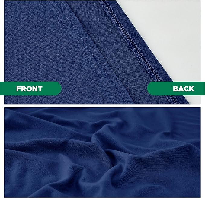 Biscaynebay Decorative Box Spring Cover King & Cal King Size, Navy Luxurious Jersey Knitting Stretchy Wrap Around 4 Sides Bed Skirt for Home/Hotels, Easy Fit Wrinkle & Fade Free Machine Washable