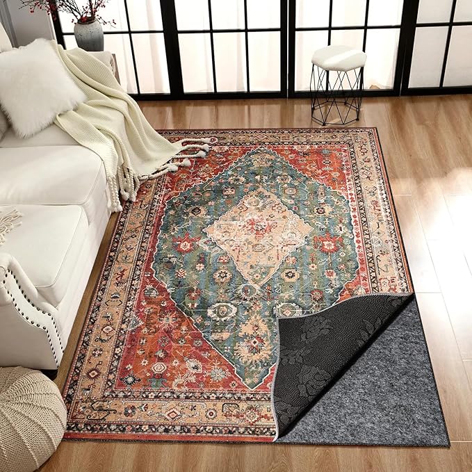 Waterproof Rug Pad, 10x14 Ft Under Area Rug Carpet Pad, Non Slip Rug Pads for All Floors and Hardwood Floors Finishes, Keep Carpets in Place Soft and Prevent Rug from Wrinkling or Buckling