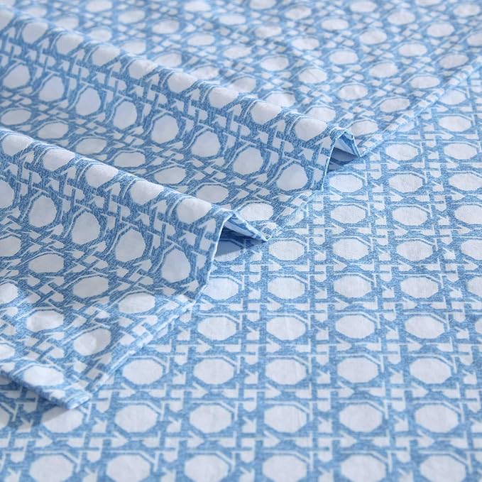 Tommy Bahama - Queen Bed Sheets, Crisp & Cool Cotton Percale Bedding with Matching Pillowcases, Lightweight Bed Set, Oeko-Tex Certified (Bahama Isle Blue)