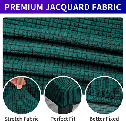 Howhic Chair Covers for Dining Room Set of 4, Stretchy Dining Chair Covers, Textured Jacquard Kitchen Chair Slipcovers, Classy Decor for Home and Banquet (Hunter, 4 Pack)