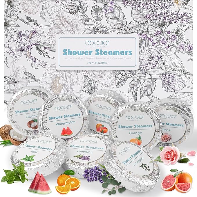 docolor Shower Steamers Aromatherapy 12 Pack Gifts for Women Mother Day Gift Mom Men, Birthday Gifts for Her Stress Relief Home Spa, Lavender Natural Essential Oil Self Care Relaxation Shower Bombs