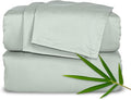 Pure Bamboo Split King Sheets, Genuine 100% Organic Viscose Derived from Bamboo Bed Sheet Set, Soft & Cooling, Double Stitching, 2 Fitted Sheets (Split King, Sea Glass)