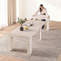 Transformer Table - Solid Wood Extendable Dining Table, Seats 2-12, Extendable Dining Room Table, Space-Saving Furniture, Expandable Dining Furniture (White, Table Only)