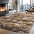 Fluffy Rugs for Bedroom Living Room, 4x6 Feet Abstract Brown Shag Area Rugs, Non-Slip Indoor Modern Fuzzy Plush Floor Carpet for Dorm Nursery Kids Room Decor, Soft Shaggy Throw Rug