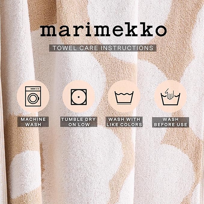 MARIMEKKO Unikko Terry Cotton Hand Towel (Red) – Floral Patterned Hand Towels – 28 in x 20 in