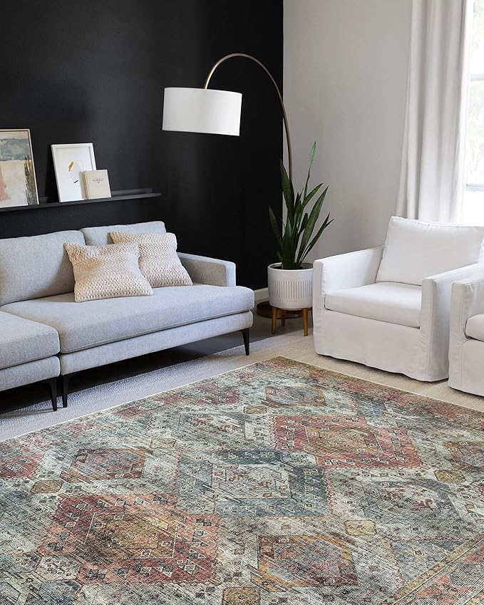 Loloi II Skye Collection SKY-06 Apricot/Mist 3'-6" x 5'-6" Accent Rug