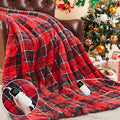 Heated Electric Blanket Twin Size,62X84 Heating Blanket,Red Plaid Soft Sherpa Blankets Warmer Gift for Grandma Women Adult,Fast Heating Washable