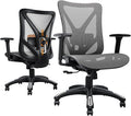Ergonomic Office Chair, Mesh Computer Desk Chairs with Adjustable Lumbar Support, 3D Armrests, Tilt Function, Comfy Wide Seat, Swivel Executive Work Task Chair for Company and Home