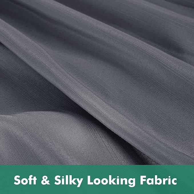 Biscaynebay Wrap Around Bed Skirts with Split Corners for King Beds 18" Drop, Dark Grey Adjustable Elastic Dust Ruffles Easy Fit Wrinkle Resistant Silky Luxurious Fabric Machine Washable