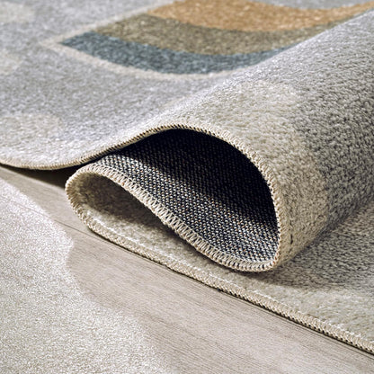 JONATHAN Y Machine-Washable Gray/Ivory/Yellow Indoor Area Rug, 5x8, Minha Rainbow Dots, Kids & Novelty, Casual, Classic, Bedroom, Kitchen, Living Room, Easy-Cleaning, Non-Shedding (KDW102A-5)