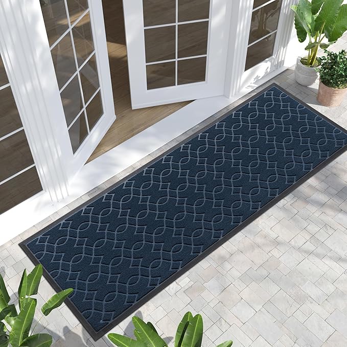 Yimobra Outdoor Runner Rug 72x24, All-Season Waterproof Doormat Outdoor Entrance, Heavy Duty Non-Slip Outside Commercial Grade Door Mat, Easy Clean, Blue