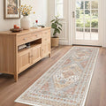 zesthome Runner Rug 2x5 - Stain Resistant Machine Washable Rug, Non Slip Vintage Hallway Runner Rugs, Low Pile Lightweight Runners for Kitchen, Entryway and Corridor