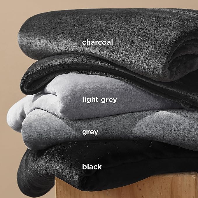 Bedsure GentleSoft Fleece Throw Blanket Dark Grey - 300GSM Blankets for Couch, Sofa, Bed, Soft Lightweight Plush Cozy Throws for Toddlers