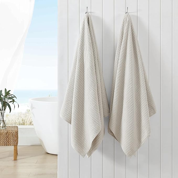 Tommy Bahama - Bath Towels, 100% Soft & Absorbent Cotton with Zero Twist Construction, Medium Weight Bathroom Towels (Northern Pacific Brown, 2 Piece)