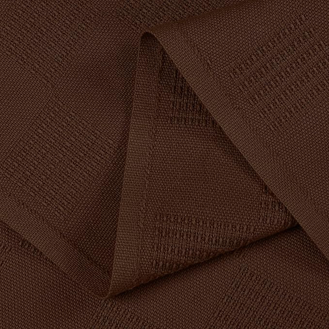 Utopia Bedding Brown 100% Cotton Blanket [Twin Size - 90x72 Inch] 350GSM Lightweight, Soft and Breathable Thermal Blanket for All Seasons