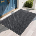 Yimobra Extra Large Door Mat 60x36, All-Season Waterproof Doormat Outdoor Entrance, Heavy Duty Non-Slip Outside Door Mat for Garage Patio Proch Entryway Indoor, Easy Clean, Black Gray