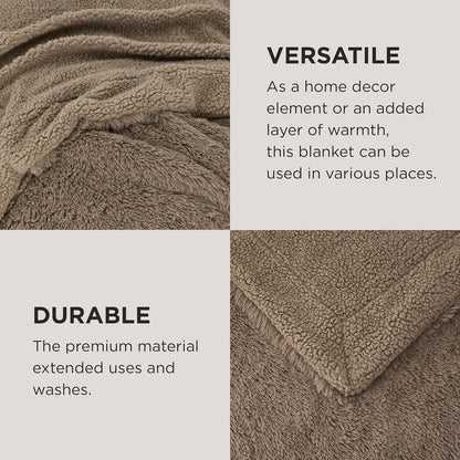 Bedsure GentleSoft Fluffy Light Chocolate Brown Throw Blanket, Brown Decor Cozy Gifts for Women Men, Soft Fuzzy Sherpa Fleece Plush Thick Warm Furry Faux Fur Throw Blanket for Couch, Bed, 50x60