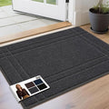 JSEI Entryway Rugs Doormat 24"x36", Non-Slip Dirt Trapper Door Mats Indoor, Washable Absorbent and Stain Resist Welcome Floor Mat for Front Door, Dog Door Mat, Muddy Wet Shoes & Paws, Dark Grey