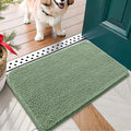 OLANLY Dog Door Mat for Muddy Paws 24x16, Absorbs Moisture and Dirt, Absorbent Non-Slip Washable Doormat, Quick Dry Chenille Mud Mat, Entry Indoor Entryway Carpet for Inside Floor, Olive Green