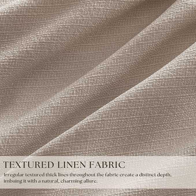 70 Inch Wide Blackout Curtains 84 Inches Long Memory Trained Pinch Pleated Room Darkening Thermal Linen Textured Two Layer Extra Wide Drapes for Living Room Sliding Door Burlywood Birch 1 Panel