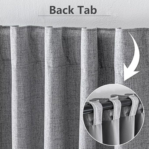 100% Blackout Curtains for Living Room, 72 Inch Curtains 2 Panel Set Light Blocking, Back Tab & Rod Pocket Thermal Insulated Drapes Bedroom Windows Home Decor(52W × 72L inch, Light Grey)
