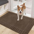 BEQHAUSE Door-Mat-Non-Slip Dirt Trapper Door Mats Low-Profile Front Door Mat Absorbent Floor Mats for Entryway Washable Mud Resistant Home Entrance Doormat,Brown,24"x36"