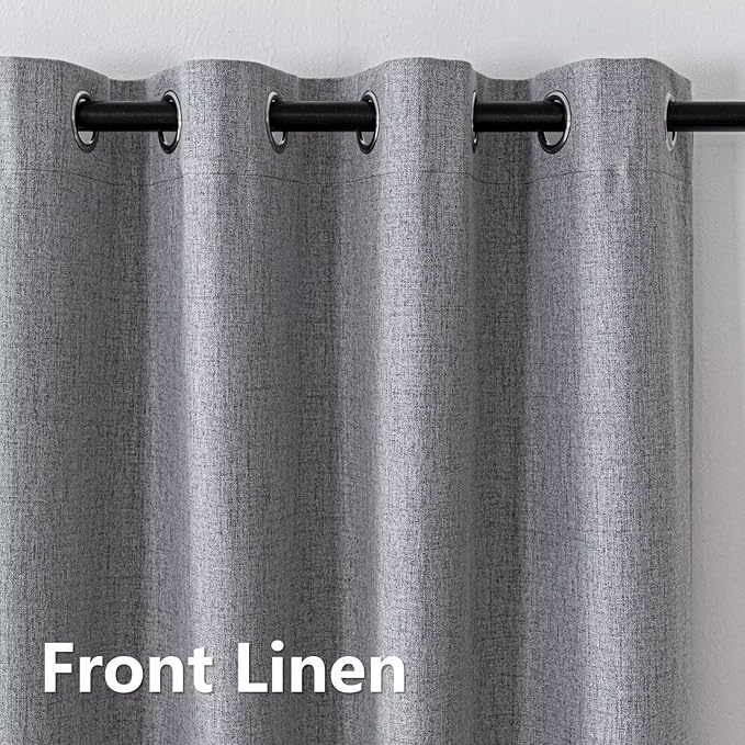 100% Blackout Curtains 108 Inches Long 2 Panels Set, Black Out Curtains for Living Room, Light Grey Thermal Insulated Grommet Drapes Bedroom Luxury Decor Privacy(52W × 108L inch, Light Grey)