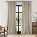 105 Inch Blackout Pleated Curtains for Bedroom Living Room Darkening Linen Textured Pinch Pleat 100% Black Out Thermal Insulated Window Drapes Double Layer Soundproof Curtains 2 Panels Oatmeal Beige